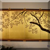A02. Four-panel cherry blossom screen. 36”H x 71”w 